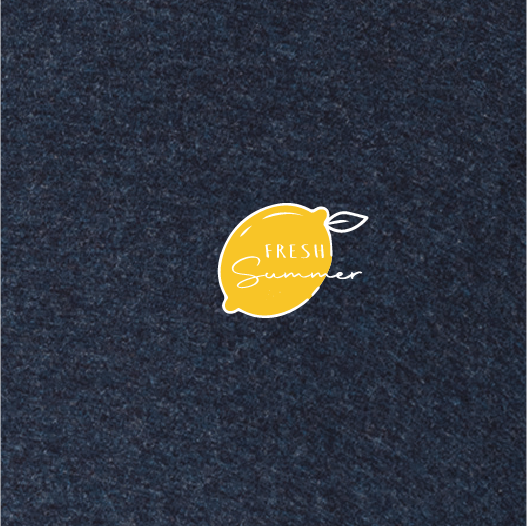 T-shirt met Ludiek logo van een citroen als fris fruit met de woorden Fresh summer
