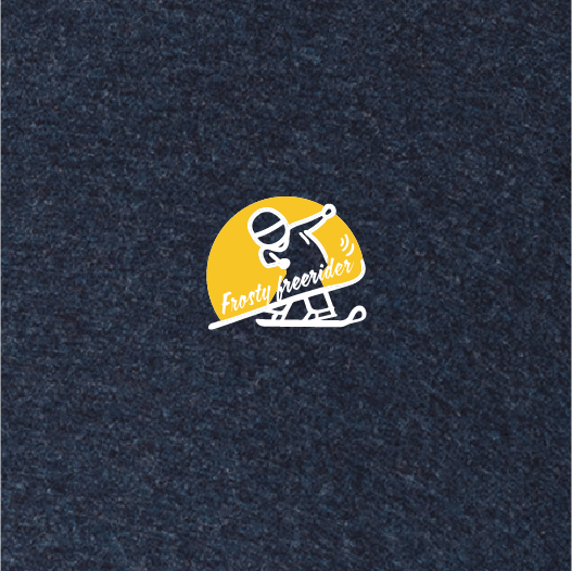 T-shirt met Abstract logo van een coole freeride snowboarder met het zonnetje op de achtergrond