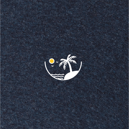 T-shirt with a Logo of a palm tree on a perfect island in the ocean